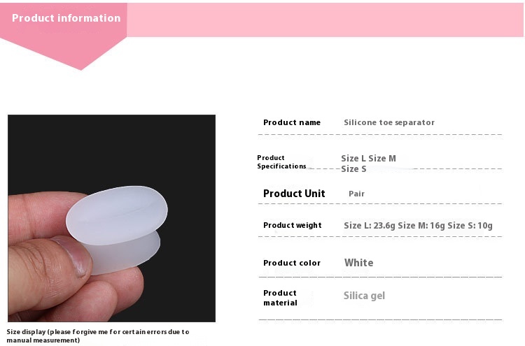 Title 1, Toe Separator Made Of Silica Gel Female Bracket