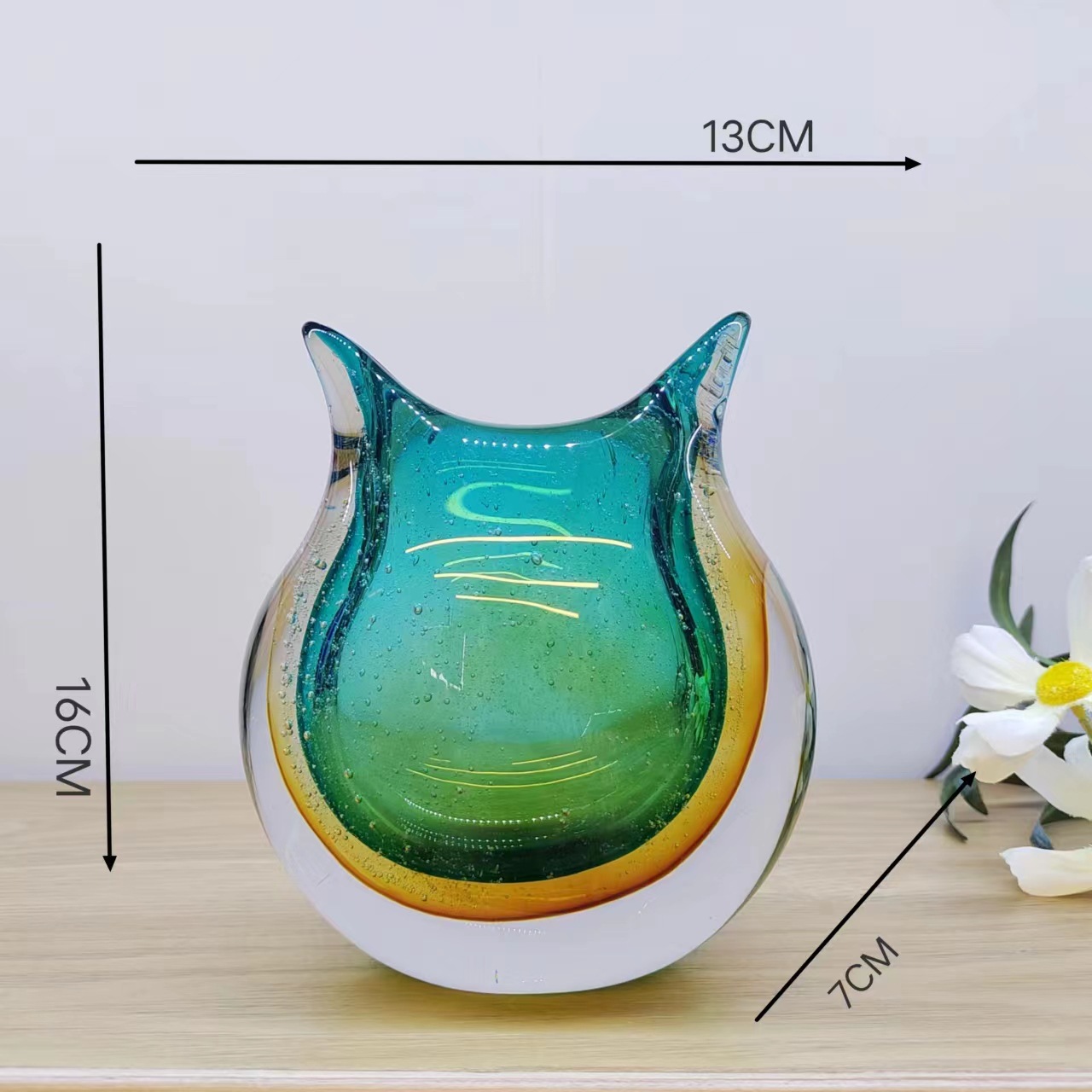 Title 1, Two Colors Reflection Glass Vase Decoration ele...