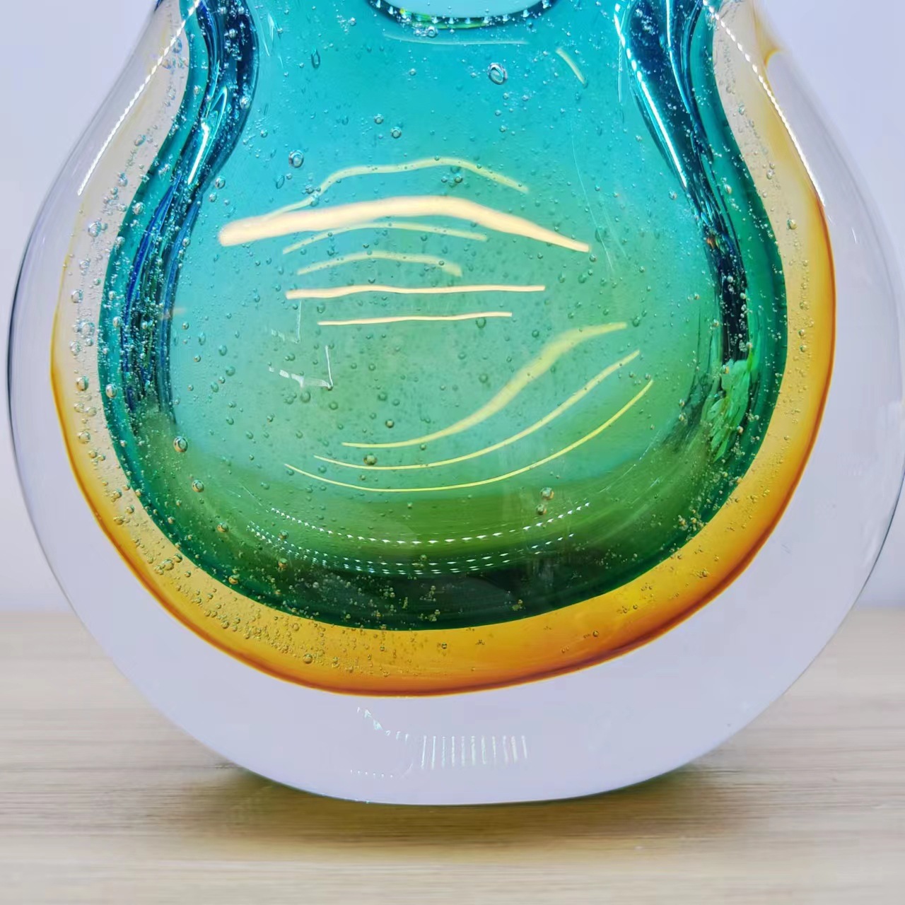 Title 3, Two Colors Reflection Glass Vase Decoration ele...