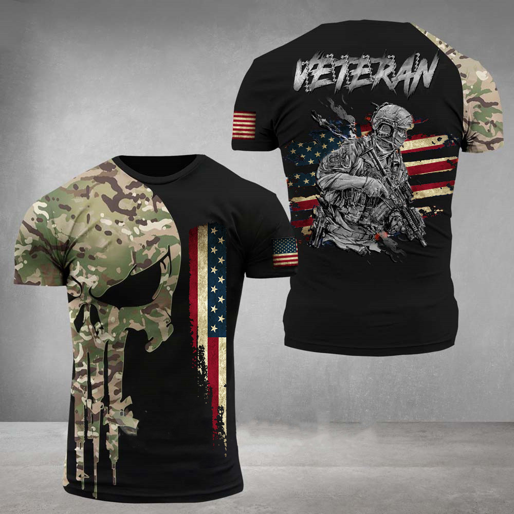 Title 2, Militaire 3D T-shirt Heren Streetstyle Korte Mo...