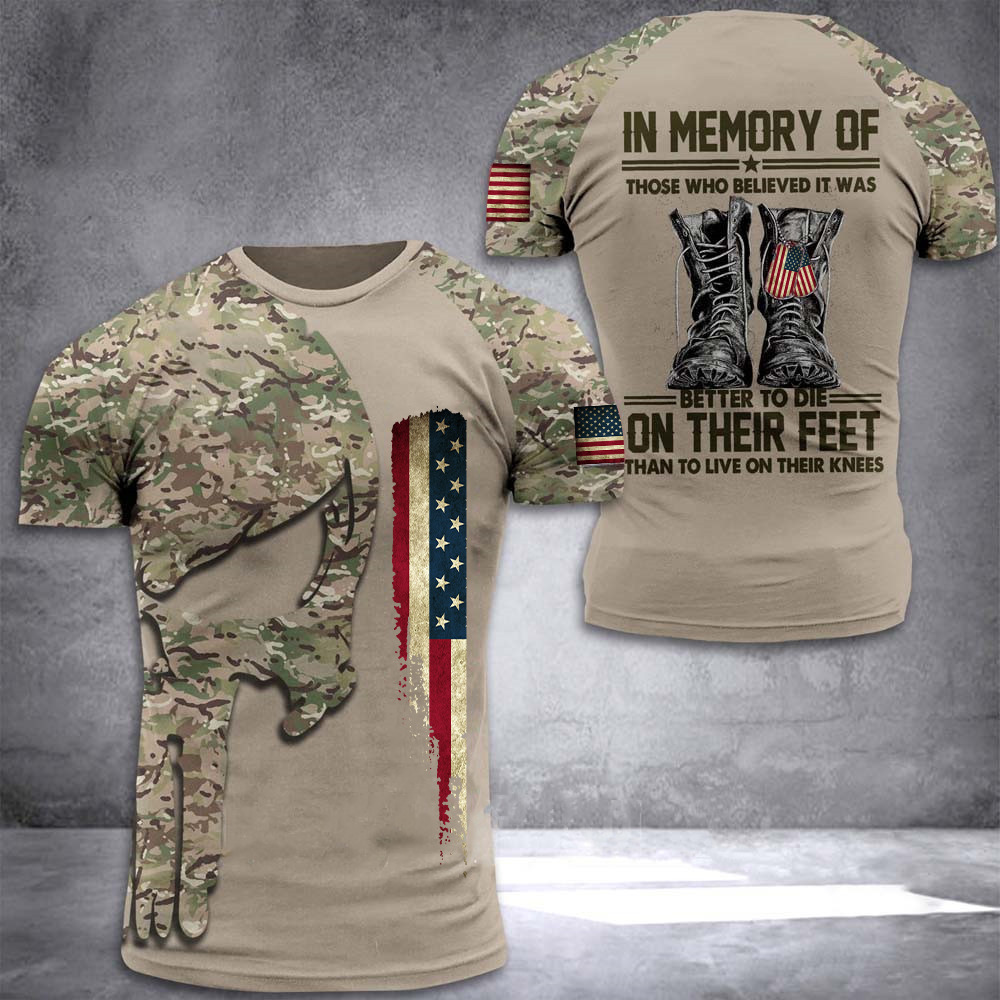 Title 4, Militaire 3D T-shirt Heren Streetstyle Korte Mo...