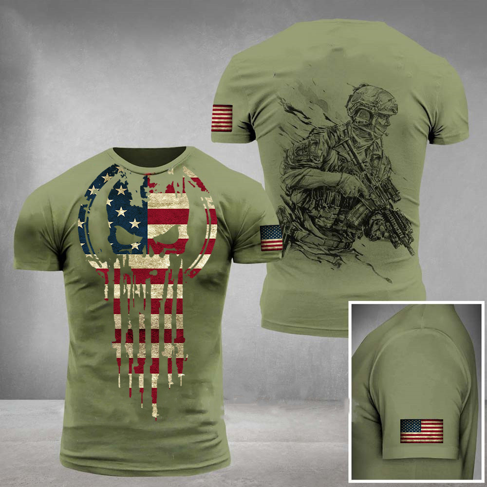 Title 7, Camiseta 3D Militar Estilo Urbano Manga Corta p...