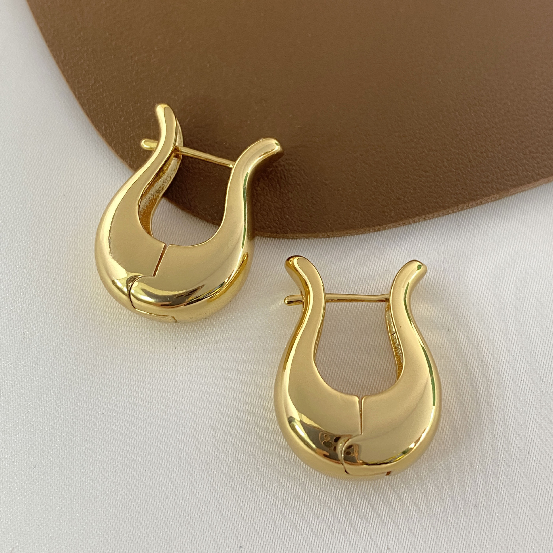 Title 1, Real Gold Plating Fashion Geometric Earrings Gold