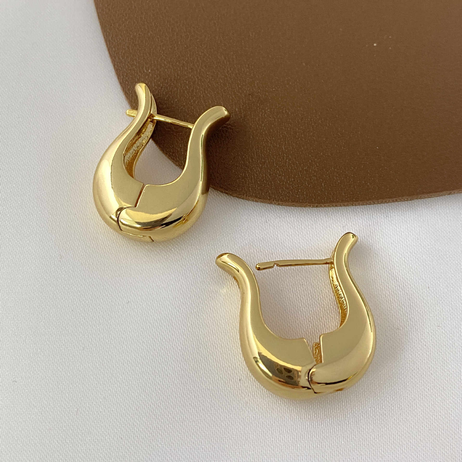 Title 2, Real Gold Plating Fashion Geometric Earrings Gold