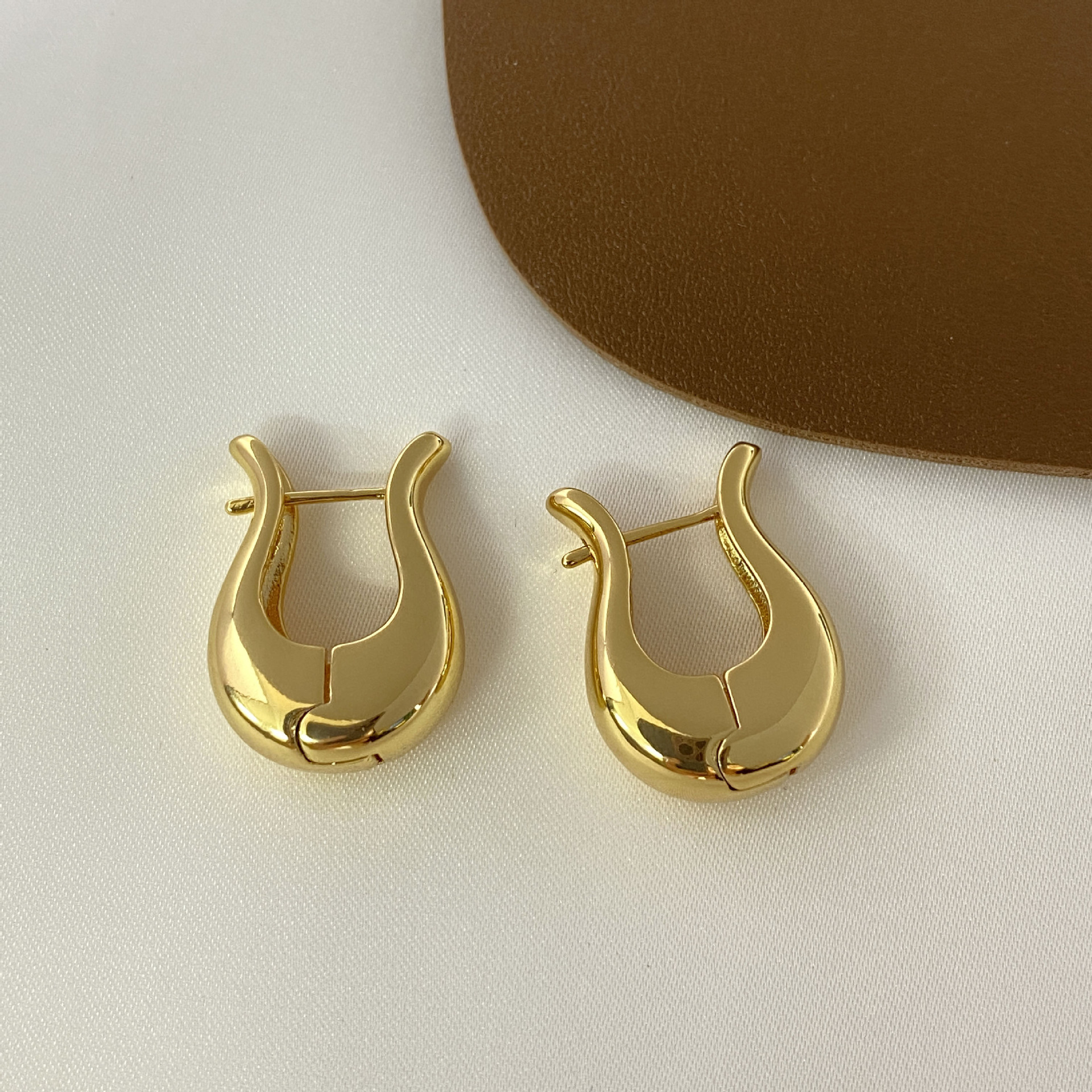 Title 3, Real Gold Plating Fashion Geometric Earrings Gold