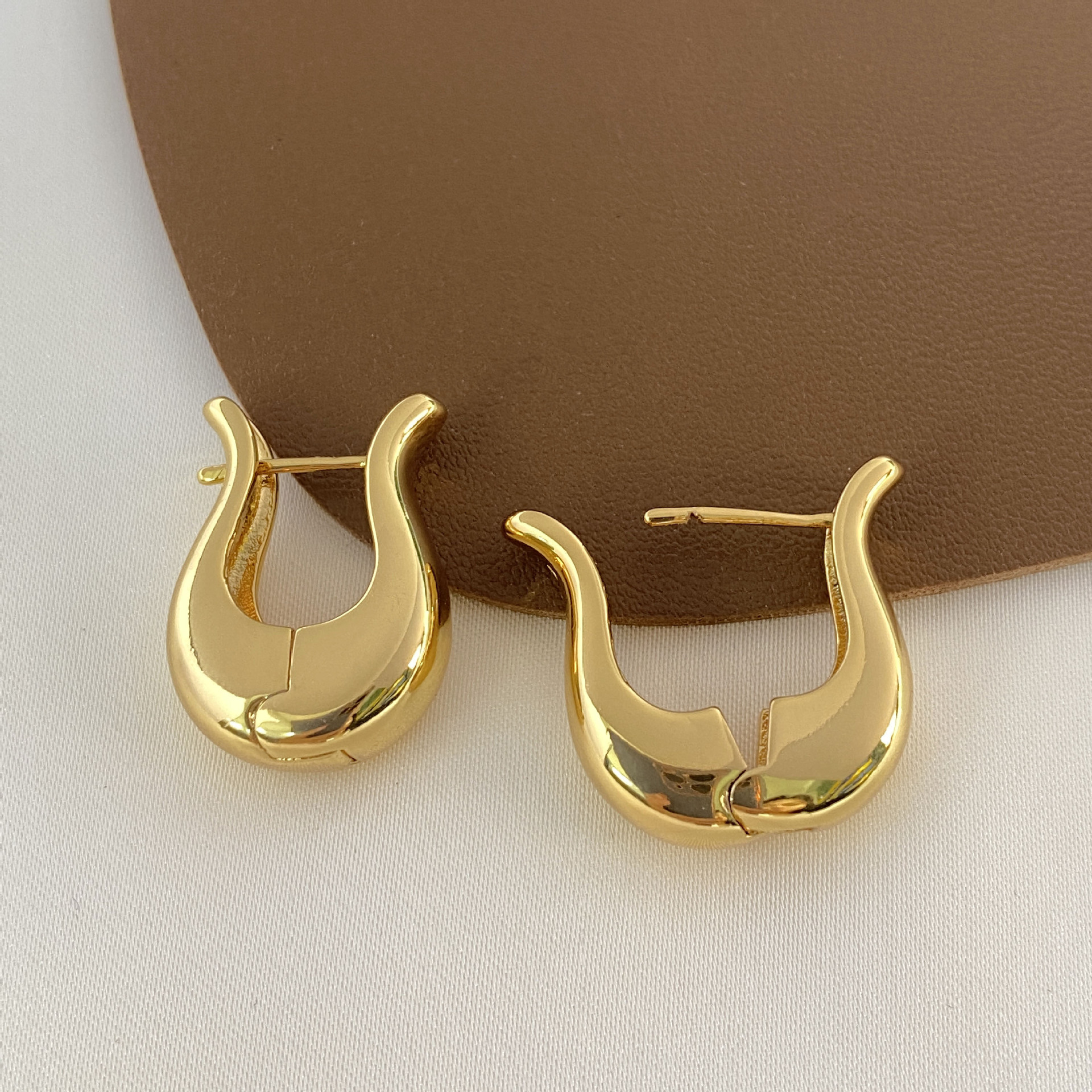 Title 5, Real Gold Plating Fashion Geometric Earrings Gold