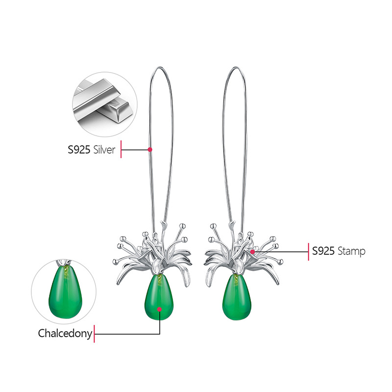 Title 6, Bianhua Sterling Silber S925 Halbloch-Ohrringe ...