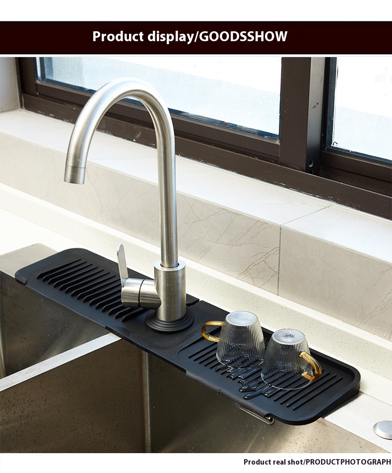 Title 1, Silicone Faucet Splash-proof Pad Bathroom Kitch...