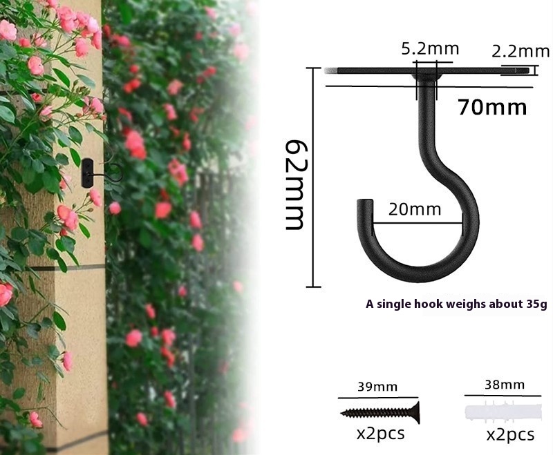 Title 2, Ceiling Flower Basket Plant Hook Wall-mounted L...