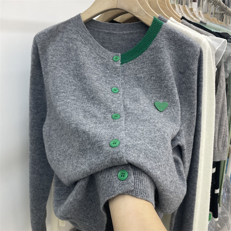 Title 5, Gentle Knitted Cardigan Womens Patch Long Slee...