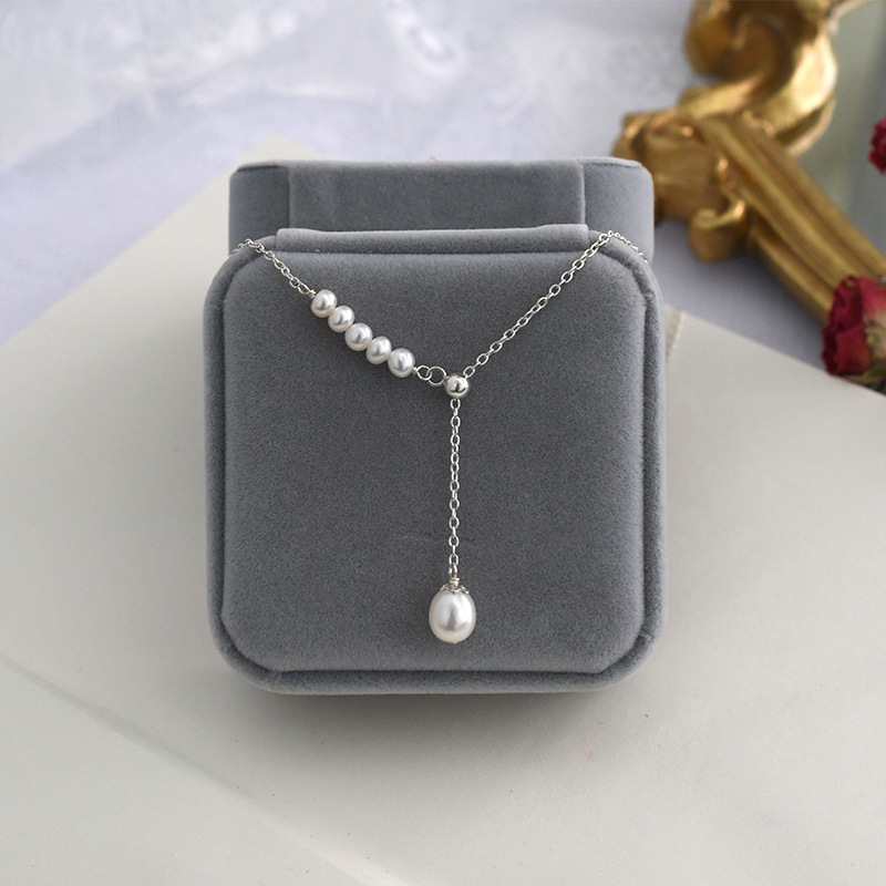 Title 1, Simple Elegant Freshwater Pearl 925 Silver Y-sh...