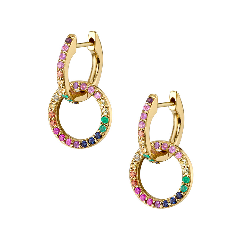 Title 3, Openwork Circle Rhinestone Earrings Female Fash...