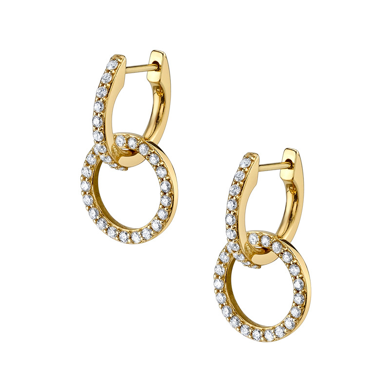 Title 5, Openwork Circle Rhinestone Earrings Female Fash...