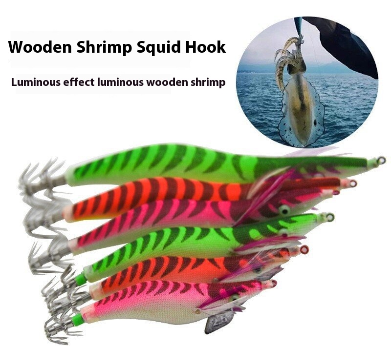 Title 3, Squid Wood Shrimp Night Light Lure For Lure Fis...