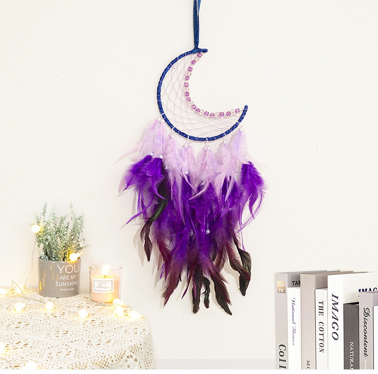 Title 2, New Moon Dreamcatcher Single Ring Feather Ornam...