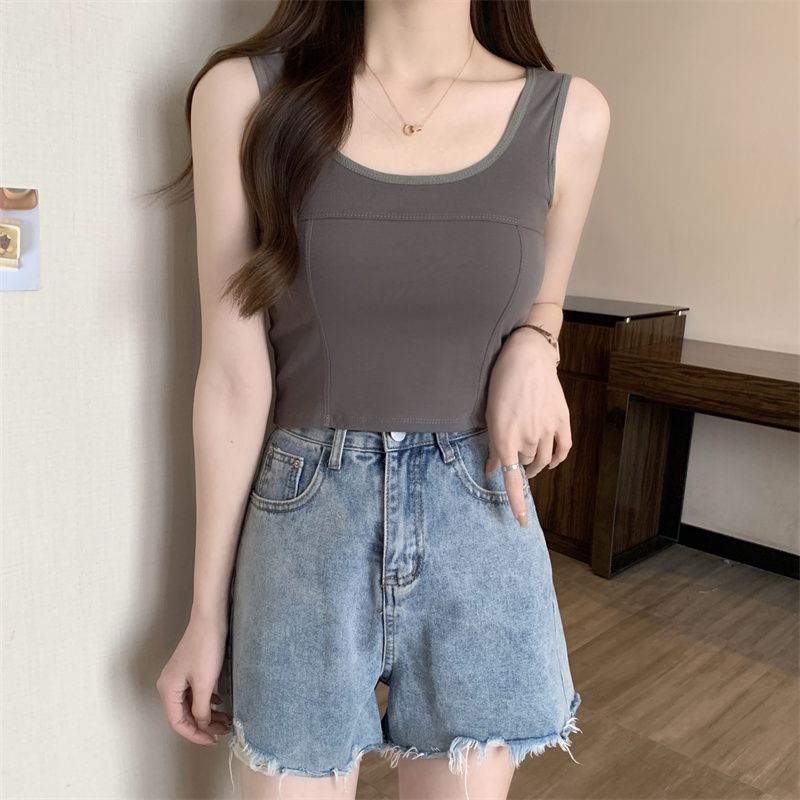 Title 1, Womens Korean-Style Solid Color Camisole – A V...