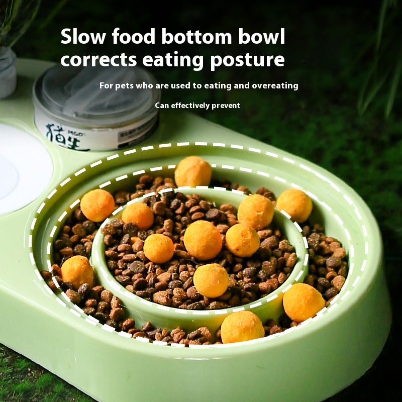 Title 2, Cat Bowl Ceramic Double Bowl Automatic Drinking...