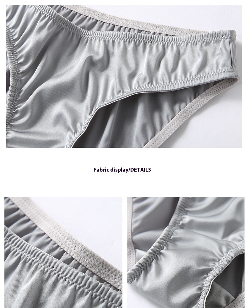 Title 3, Solid Color Thin Silk Breathable Briefs