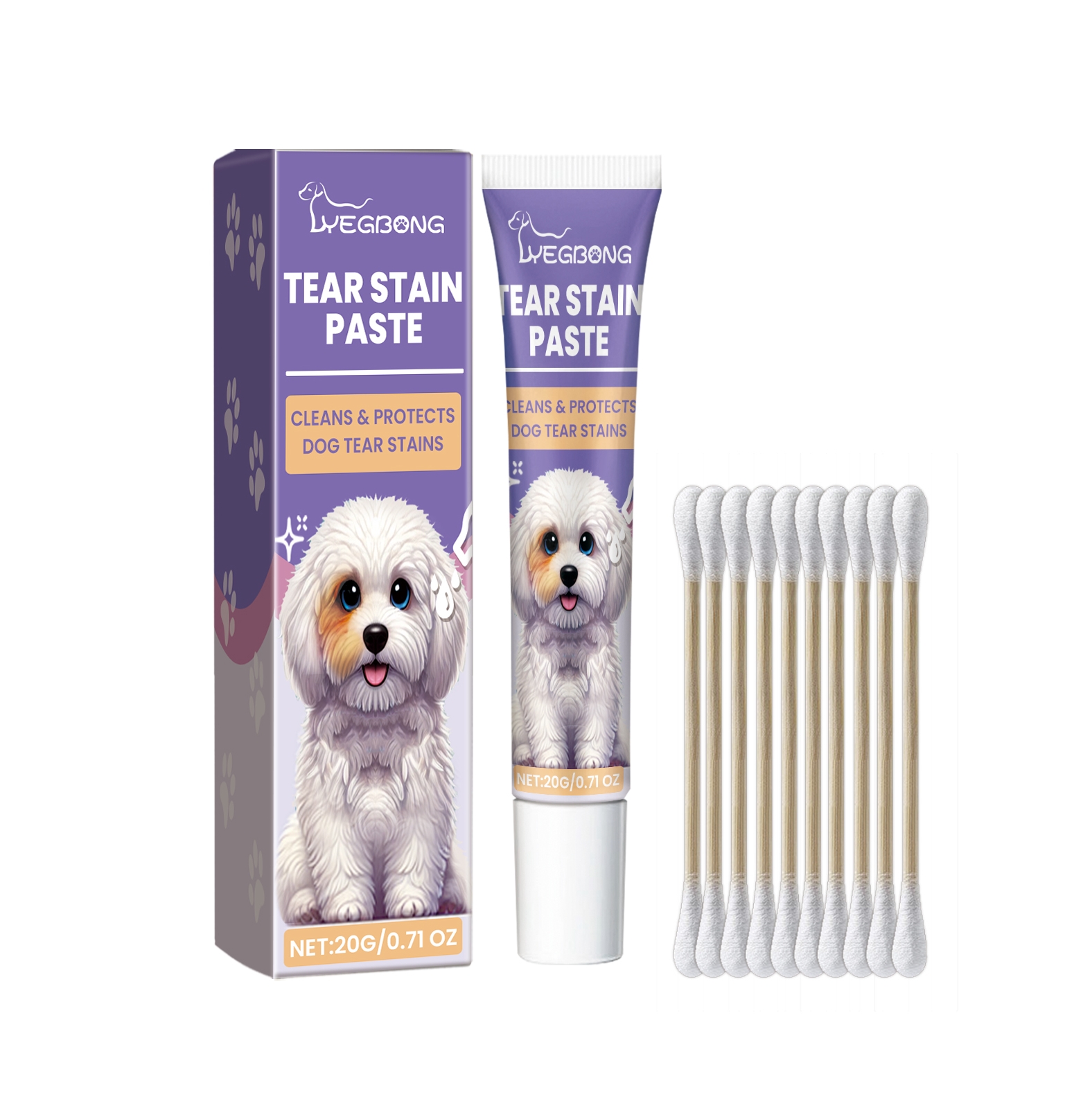 Title 1, Tear Stain Paste for Dogs and Cats. Gently clea...