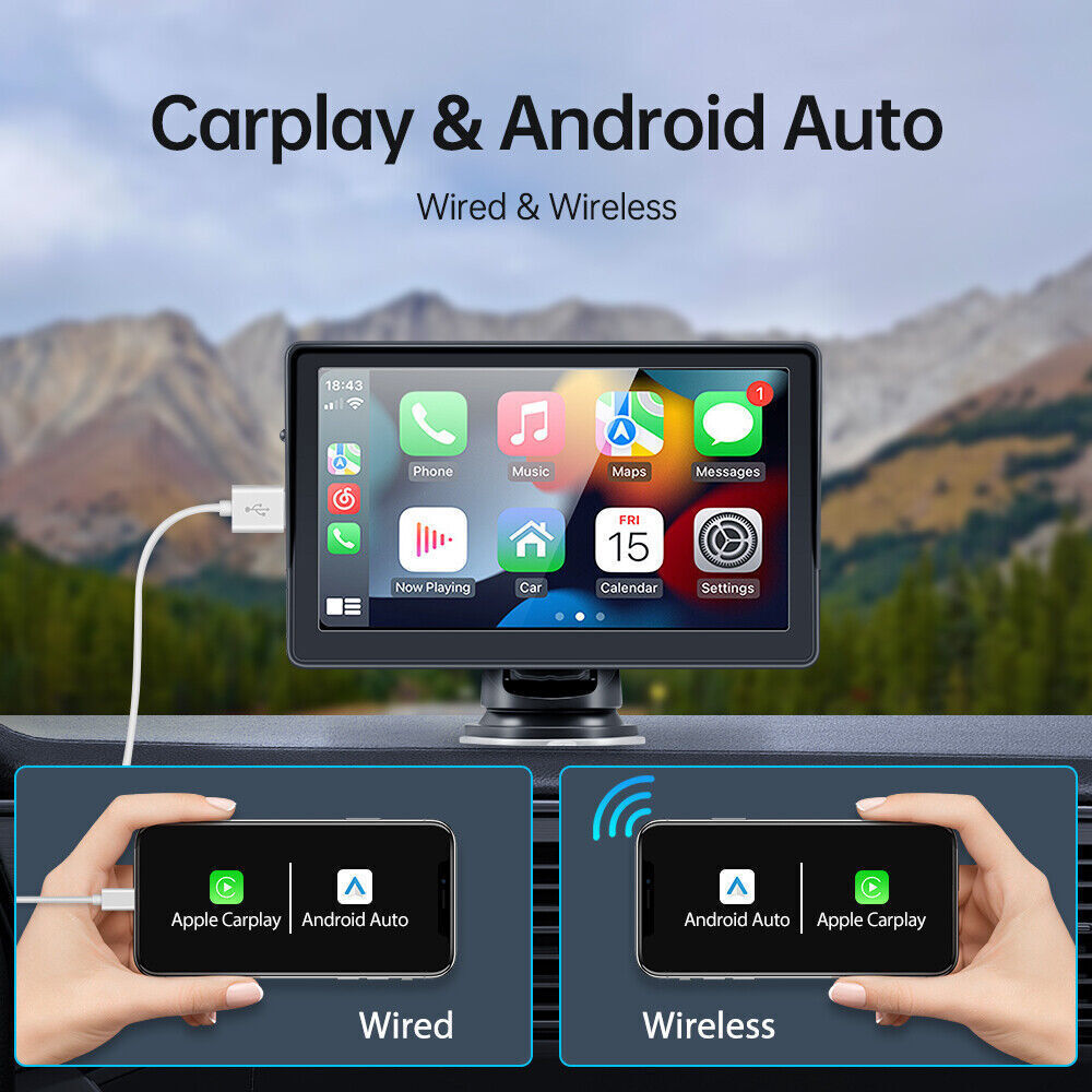 Title 10, 7-inch Portable Wireless Carplay Car Smart Scre...