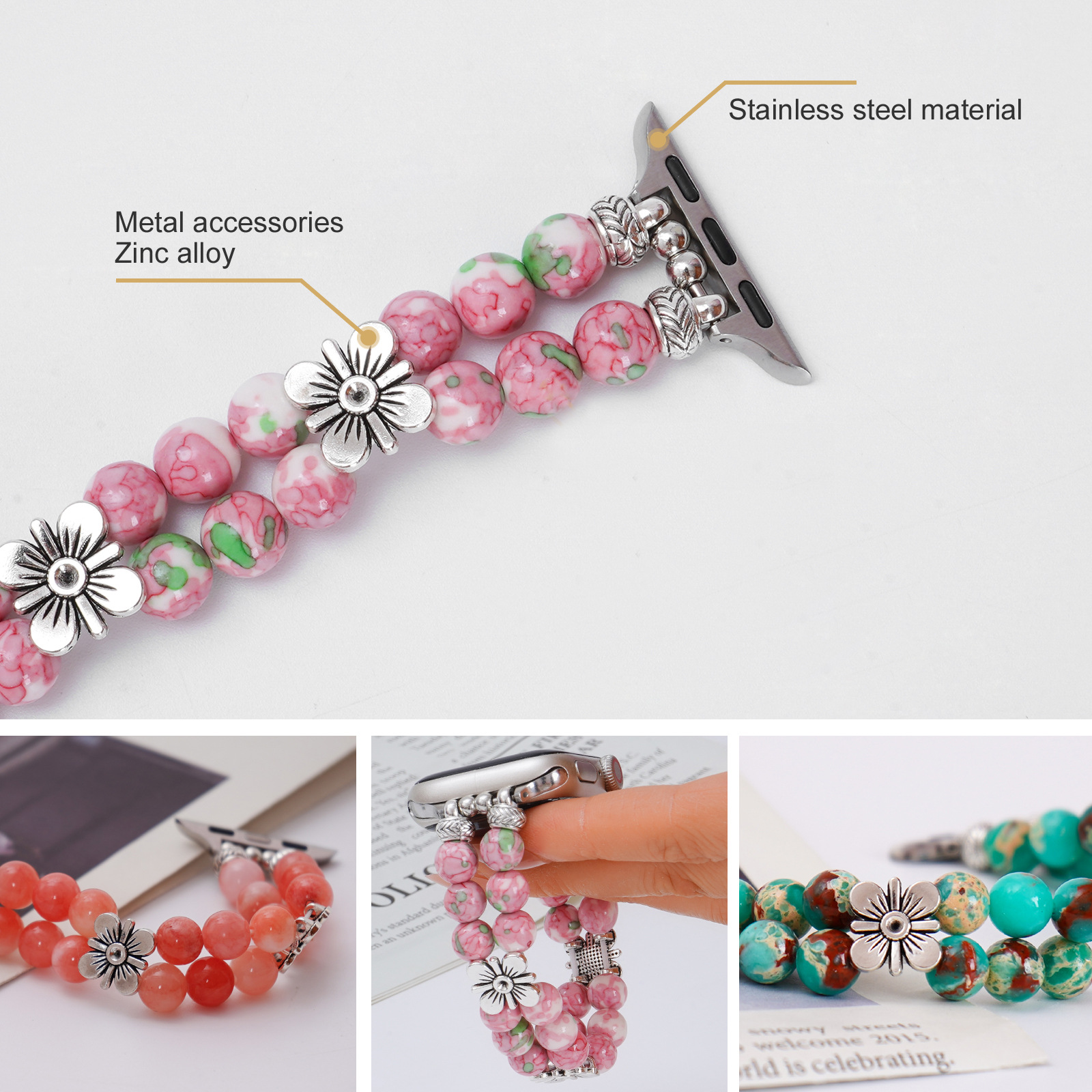 Title 8, European And American Beaded Watch Bracelet