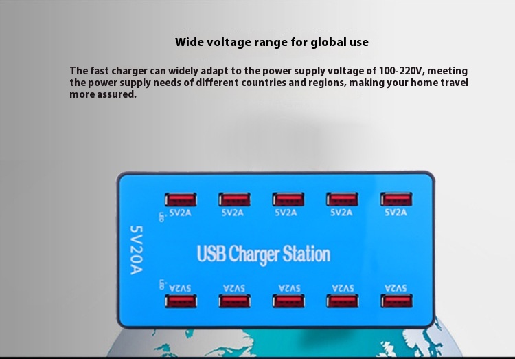 Title 7, 10-Port 20-Port Mobile Phone Flat Porous USB So...