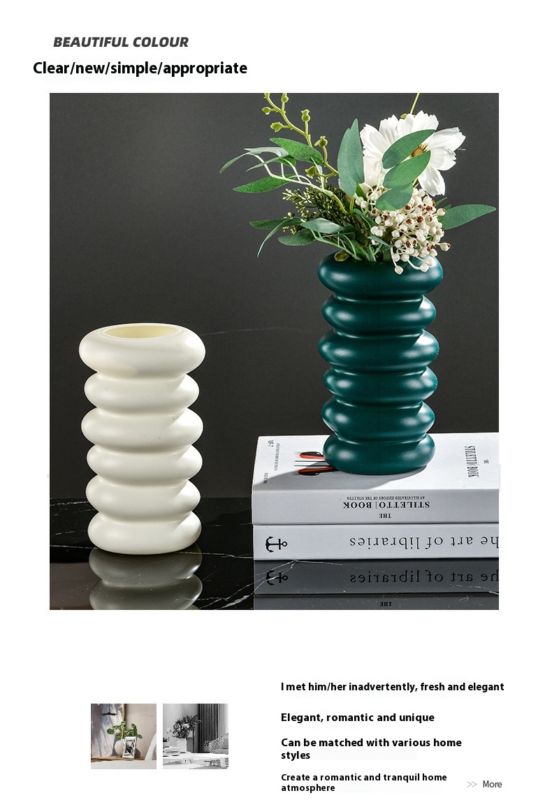 Title 2, Plastic Spiral Vase Nordic Style Creative Flowe...