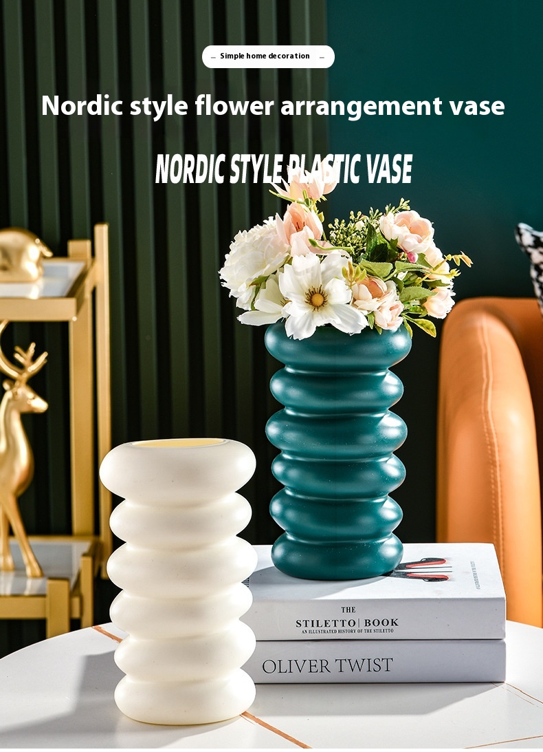 Title 4, Plastic Spiral Vase Nordic Style Creative Flowe...