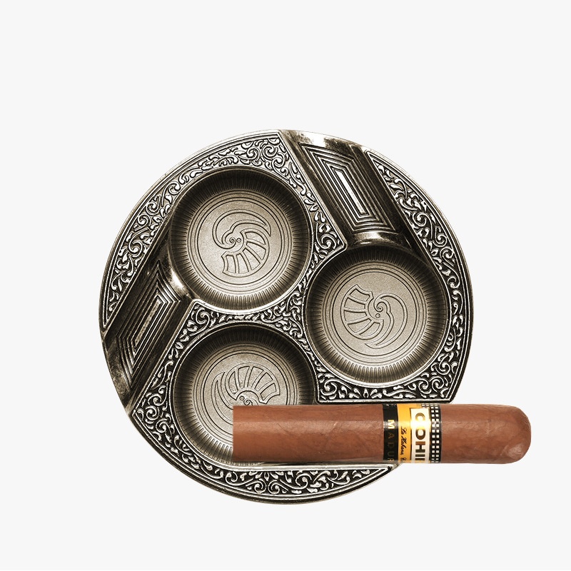 Title 1, Three-slot Retro Metal Easy-to-clean Cigar Ashtray