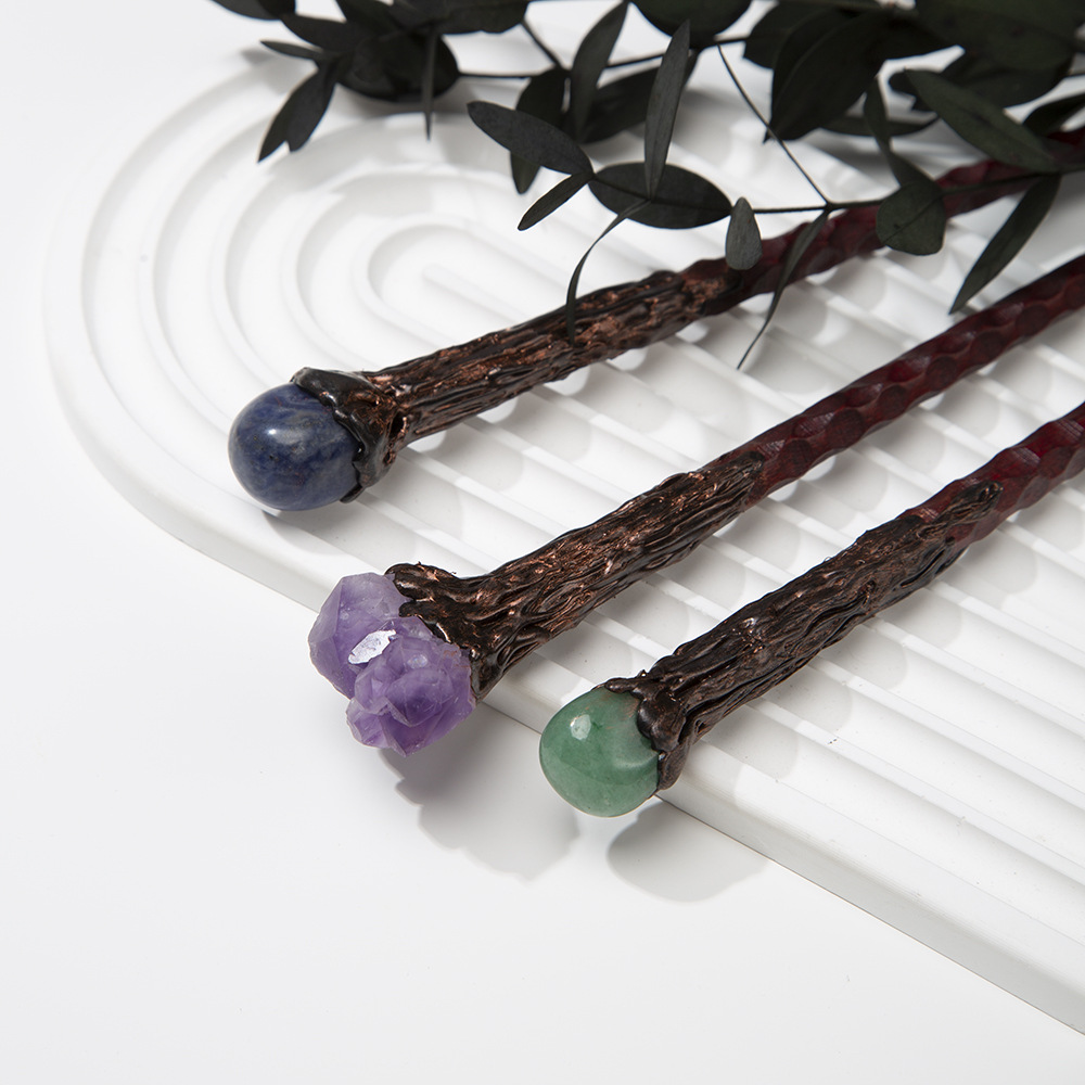 Title 17, Retro Natural Crystal Stone Magic Truncheon Mag...