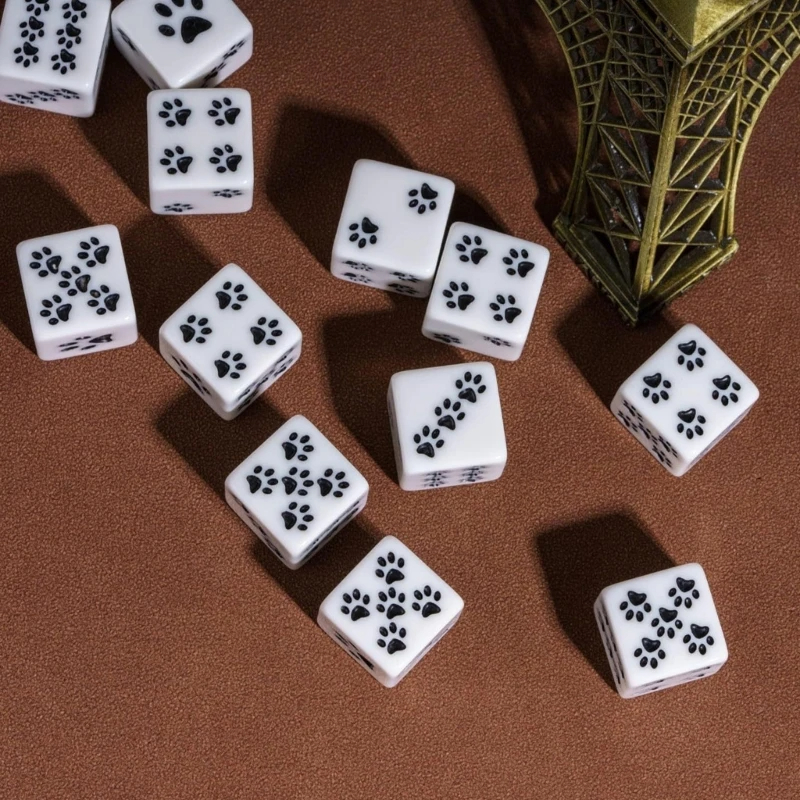 Title 2, White Hand-shaped Brush Pattern Point Dice