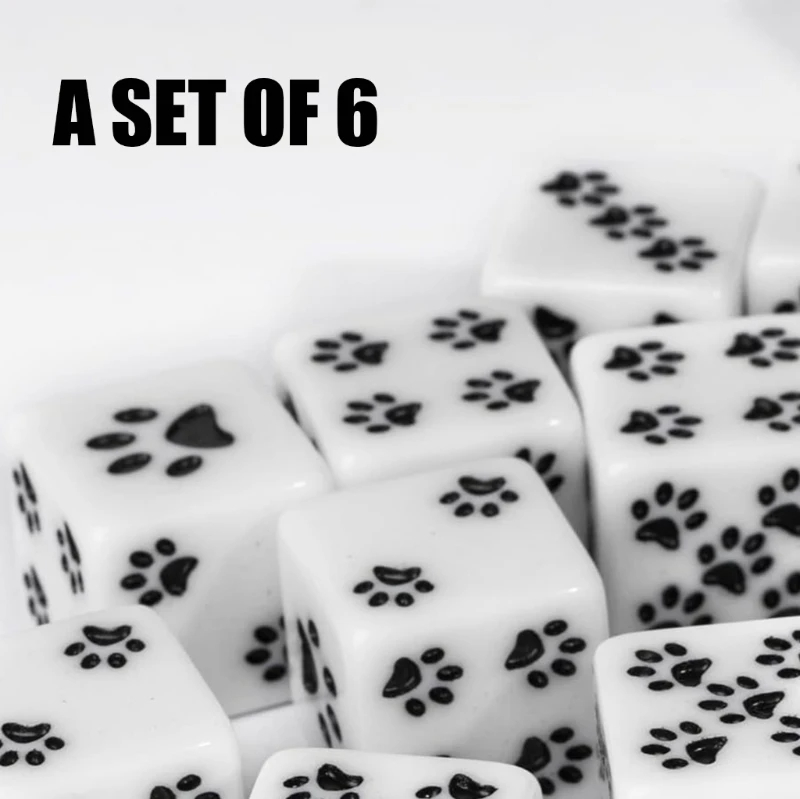 Title 4, White Hand-shaped Brush Pattern Point Dice