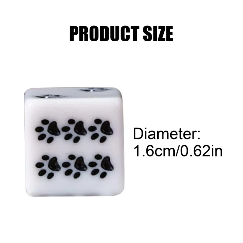 Title 6, White Hand-shaped Brush Pattern Point Dice