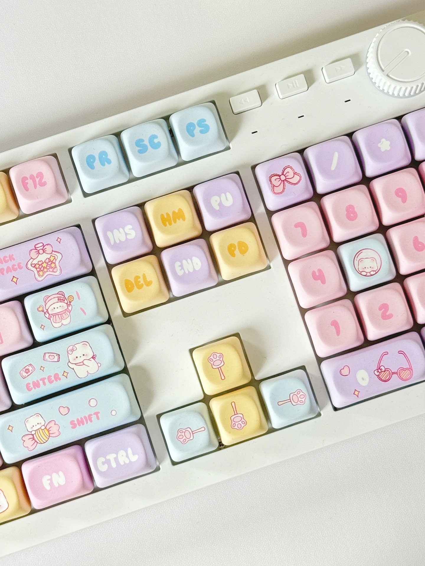 Title 3, Cute Candy Bear MOA Key Cap Sublimation 131 Key...