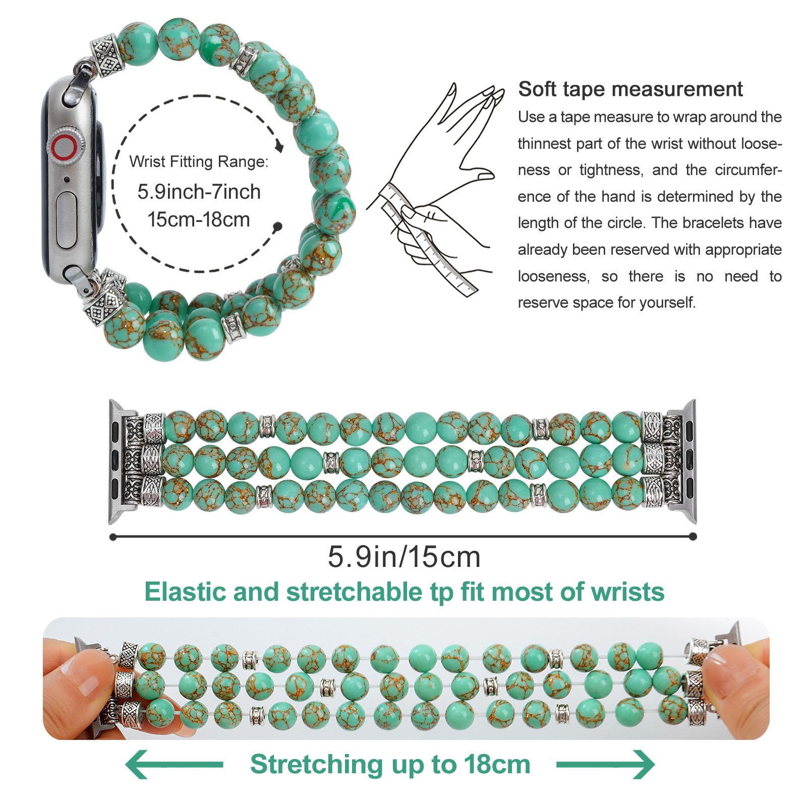 Title 3, Strap Beads String Watch Bracelet