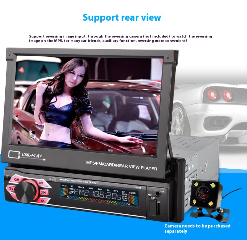 Title 5, 7-inch Car Telescopic Screen MP5 Car Video Player