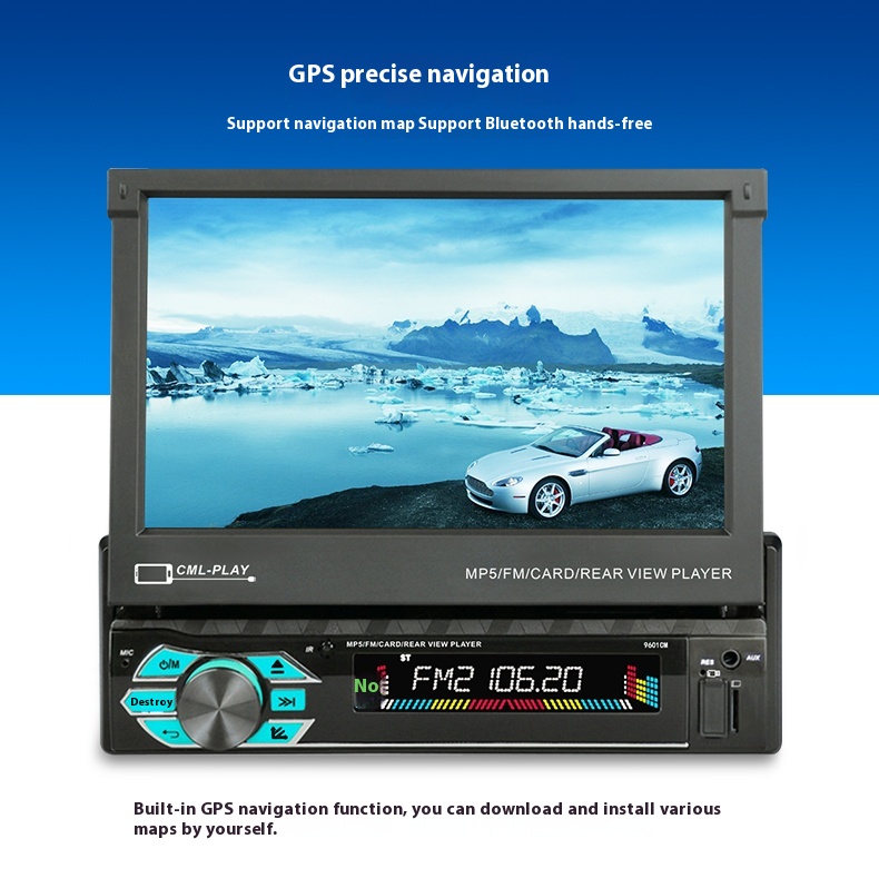 Title 6, 7-inch Car Telescopic Screen MP5 Car Video Player