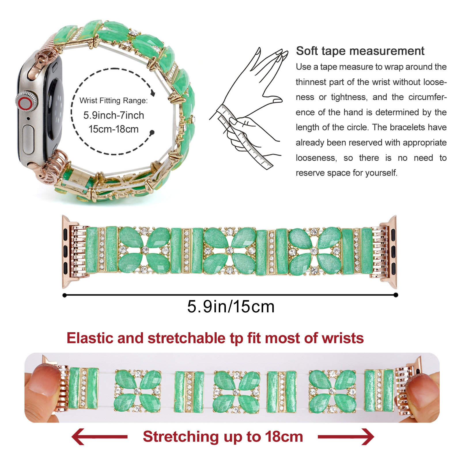 Title 11, Strap Green Jewelry Watch Bracelet