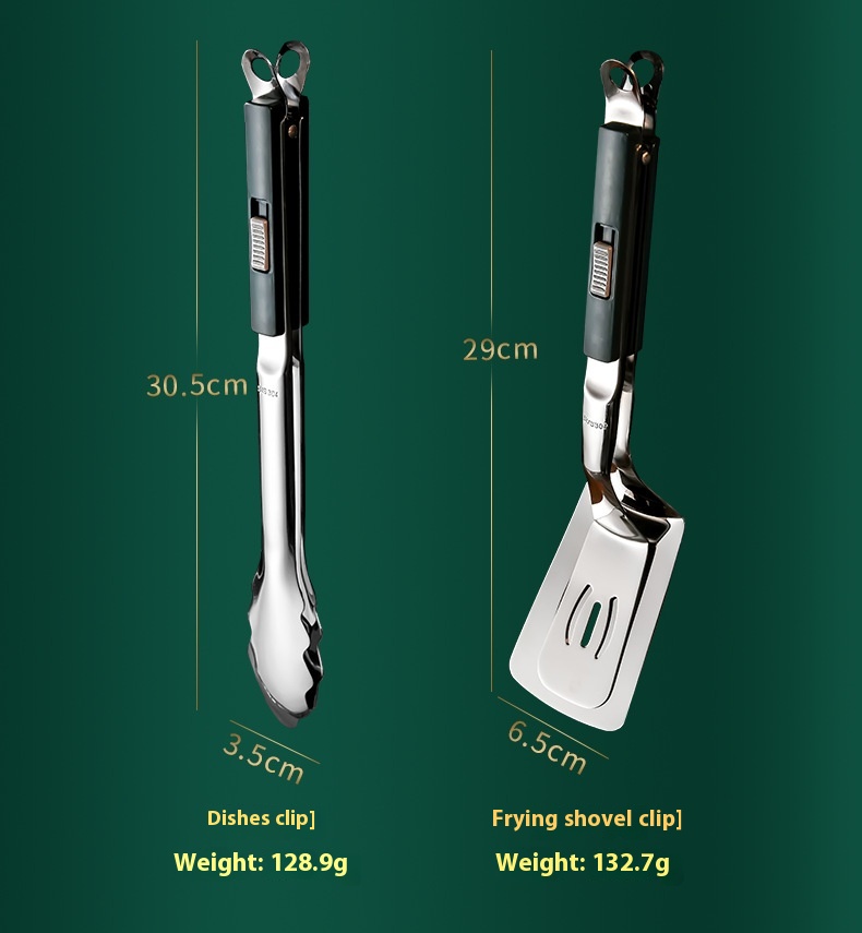 Title 1, 304 Slide Fastener Steak Tong Dual-use
