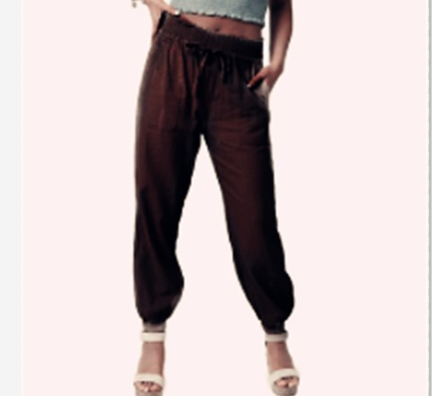 Title 2, High-waist Lace-up Cropped Trousers