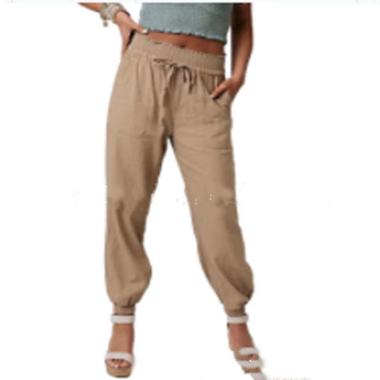 Title 5, High-waist Lace-up Cropped Trousers