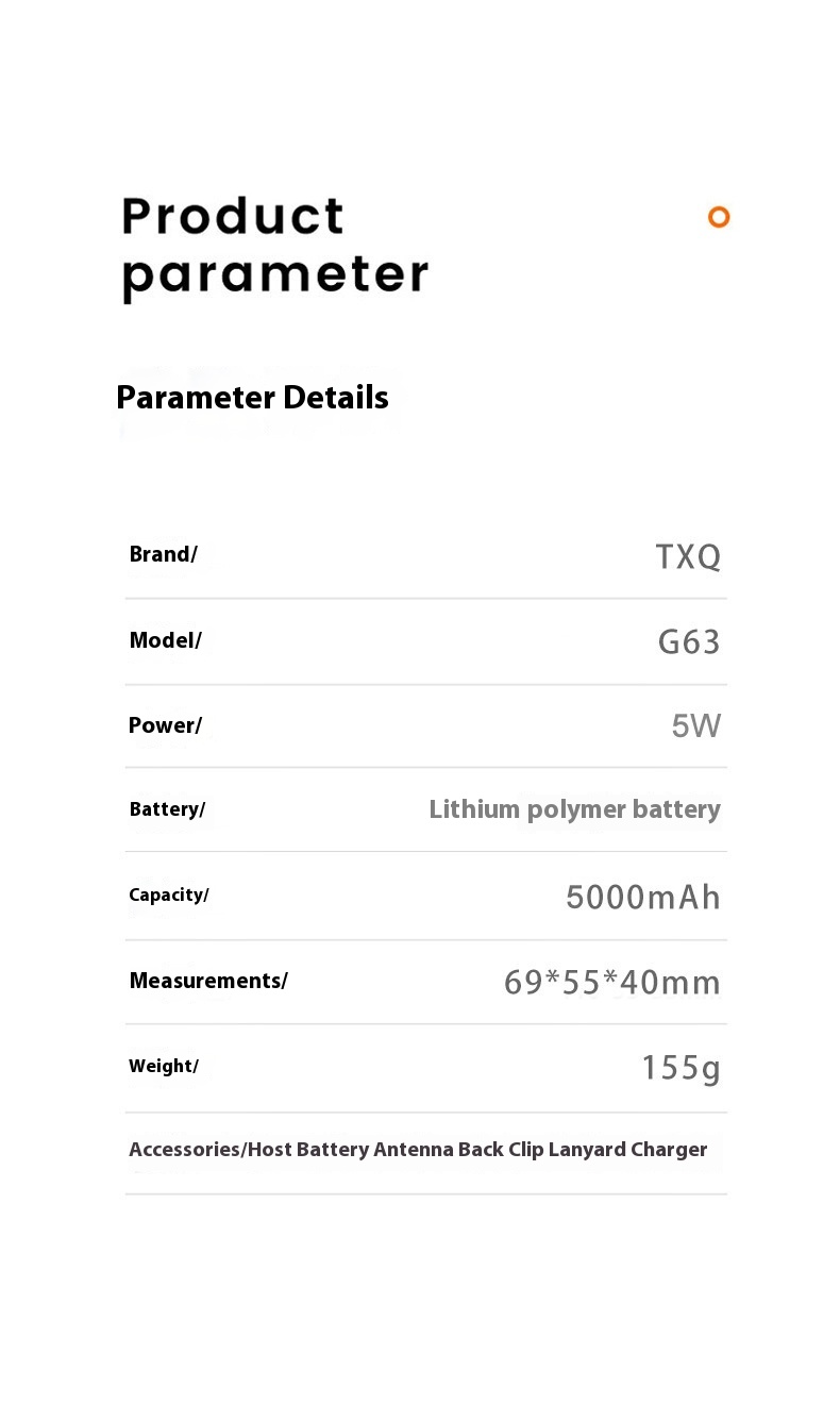 Title 6, G63 Automatic Frequency Industrial Walkie-talki...