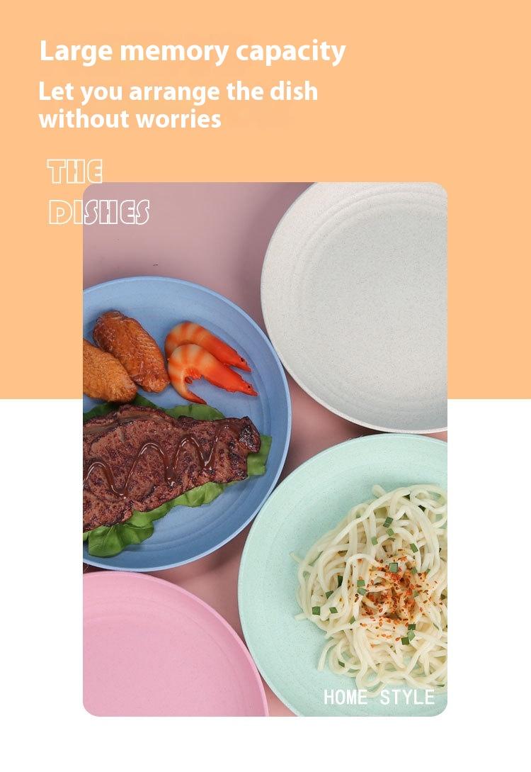 Title 8, Simple Household Wheat Straw Round Vegetable Dish