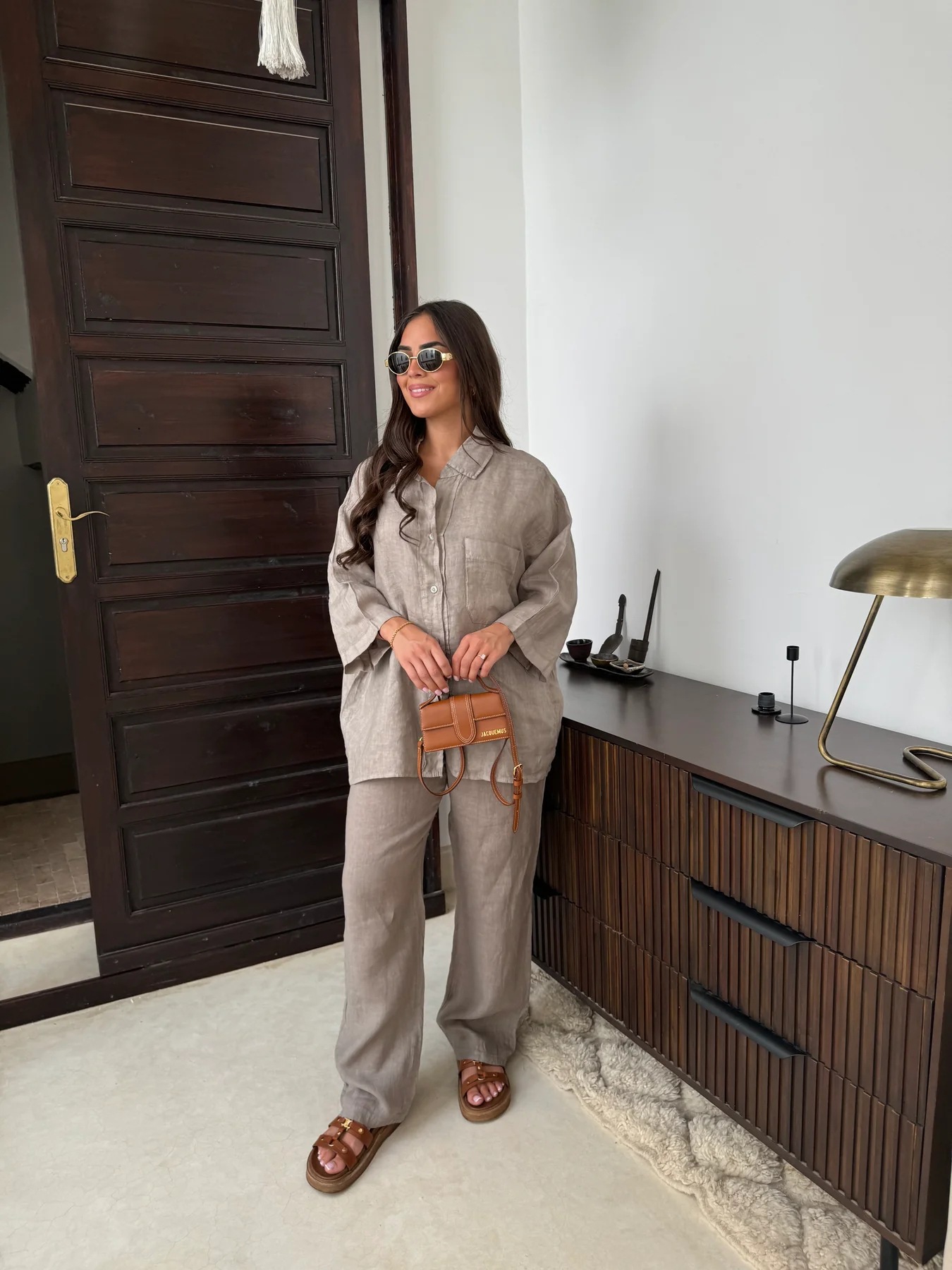 Casual Polyester Pocket Shirt Pants Suitable For Women