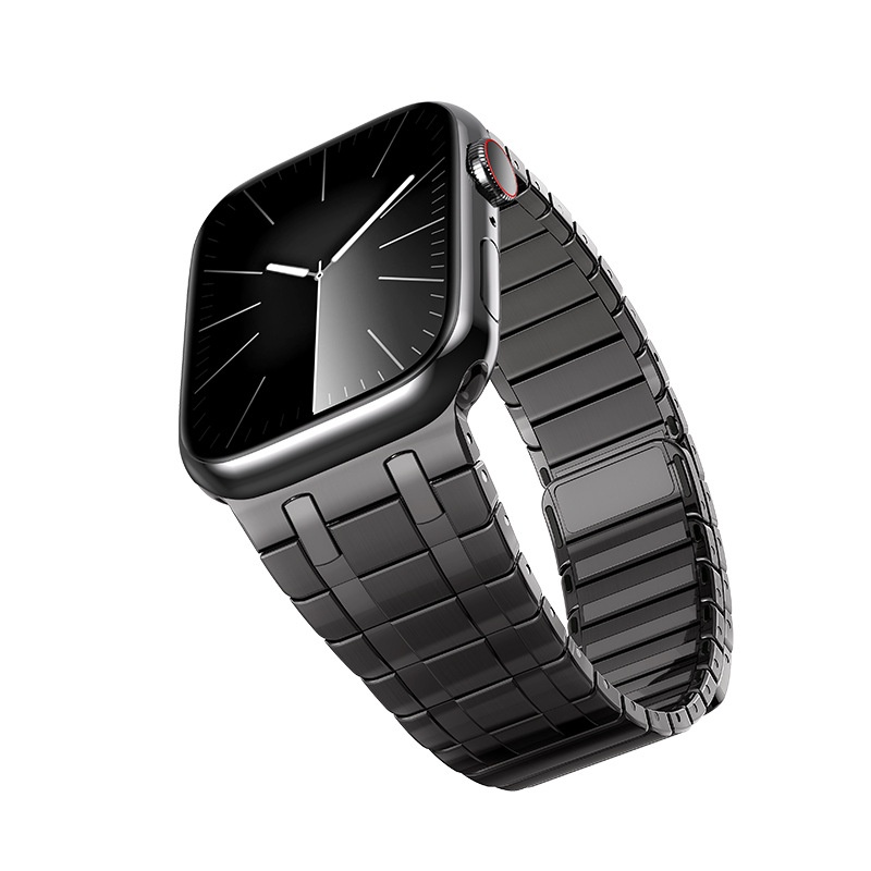 Title 3, Pulseira para iWatch S9 de aço inoxidável com s...