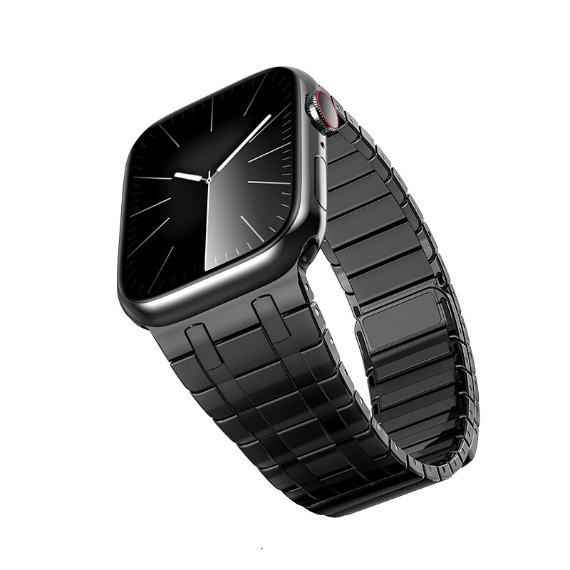 Title 7, Pulseira para iWatch S9 de aço inoxidável com s...