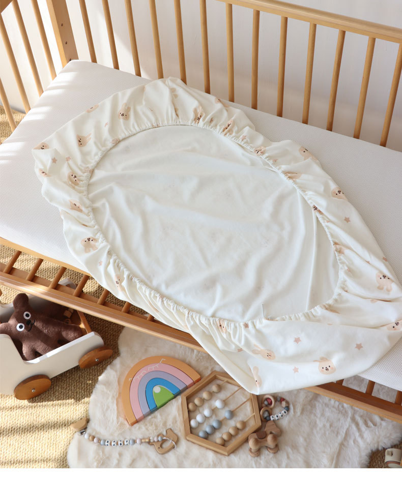 Title 4, Crib Fitted Sheet Cotton Knitted Newborn