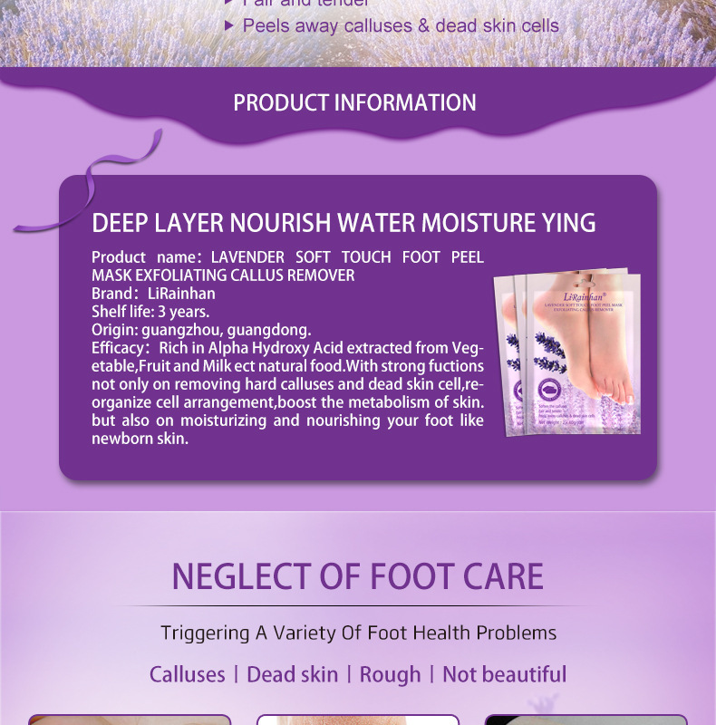 Title 2, Lavender Foot Mask Moisturizing Foot Mask Stickers