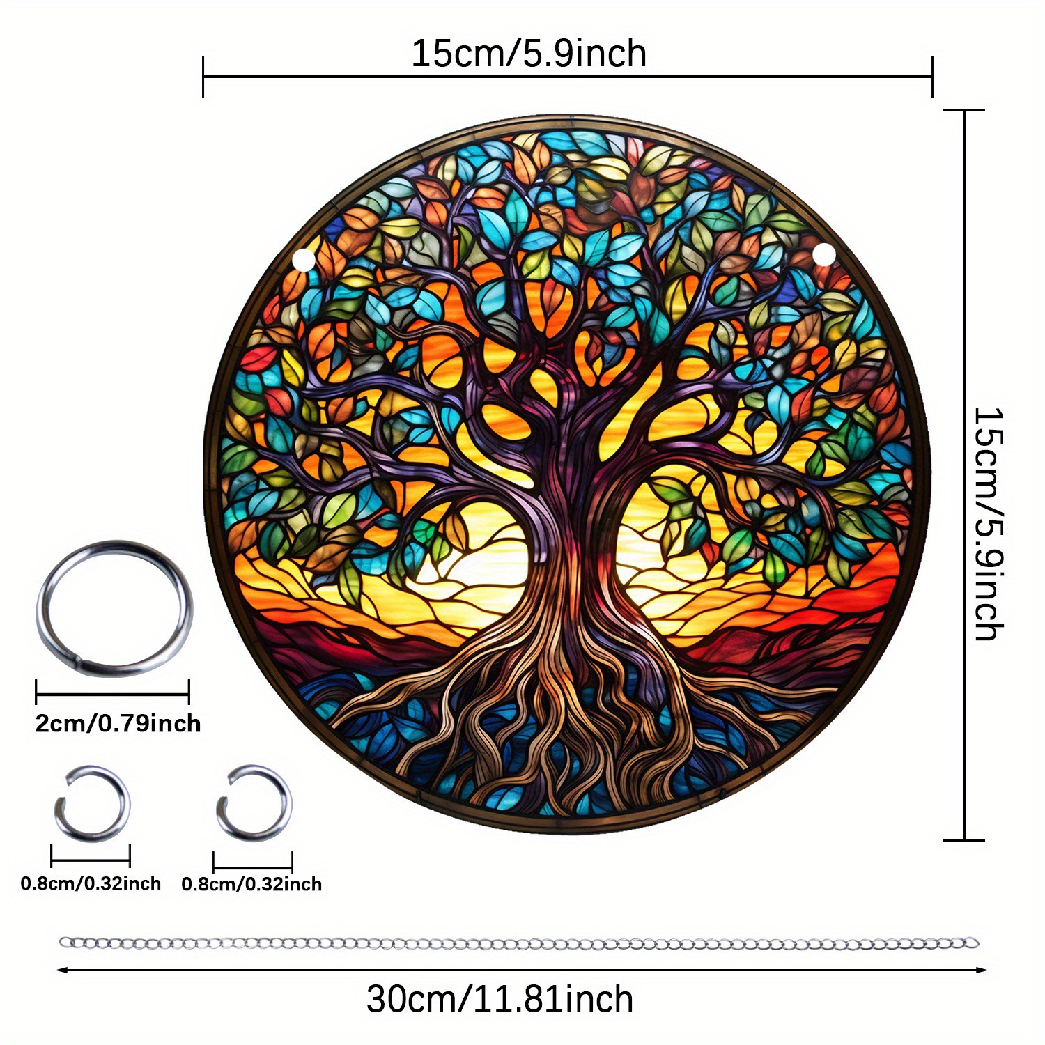 Title 1, Colorful Tree Of Life Sunshine Catcher Acrylic ...