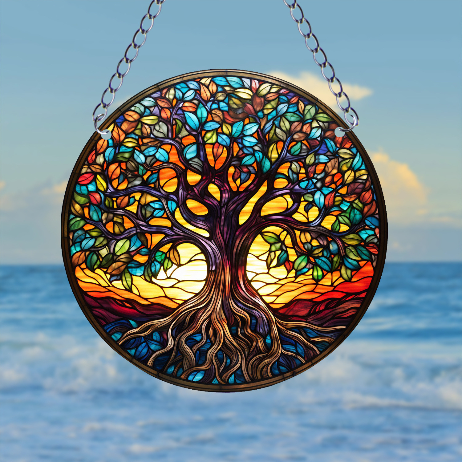 Title 3, Colorful Tree Of Life Sunshine Catcher Acrylic ...